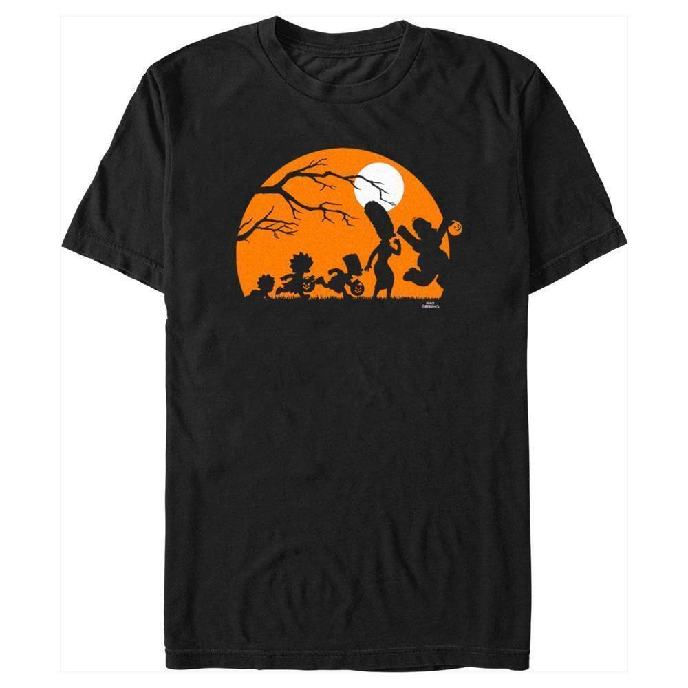Simpsons Halloween Silhouettes Moon Spooky Graphic T-Shirt